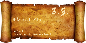Bácsi Zia névjegykártya